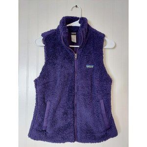 Patagonia Womens Fuzzy Vest Size Small Purple Sherpa Full Zip Pockets